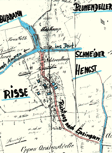 Urkataster des Rienhof 1828 - Katasteramt Soest (Ausschnitt)