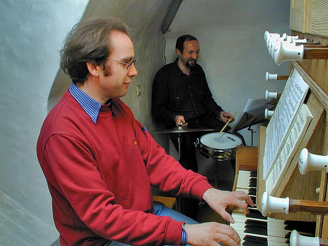 Stefan Krüger und Günter Bönner mit Spass an der Arbeit