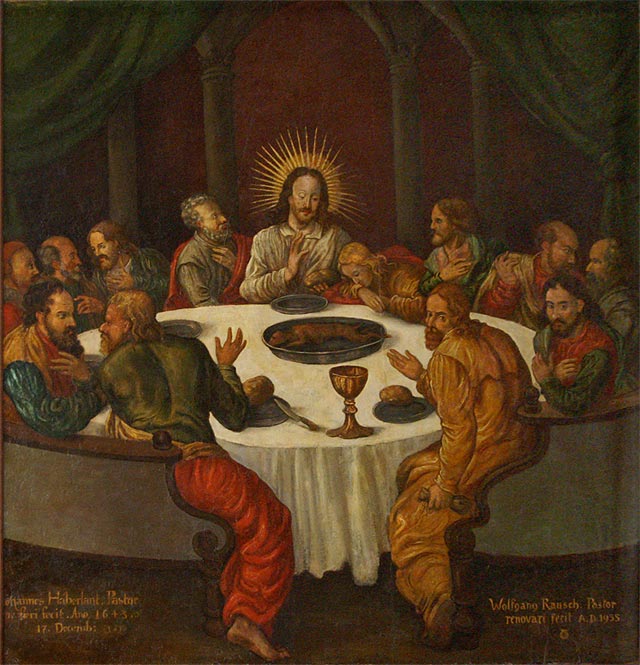 Tafelgemälde des Abendmahls Christi