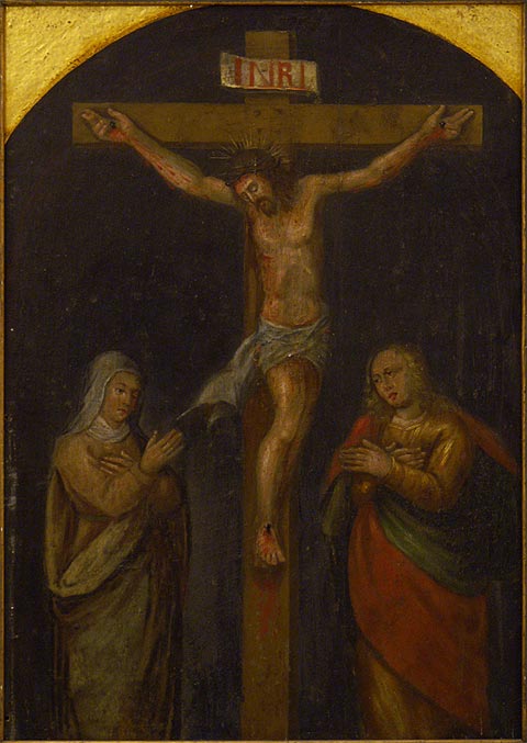 Tafelgemälde der Kreuzigung Christi