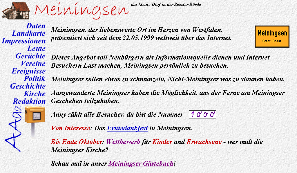 Meiningser Homepage 1999